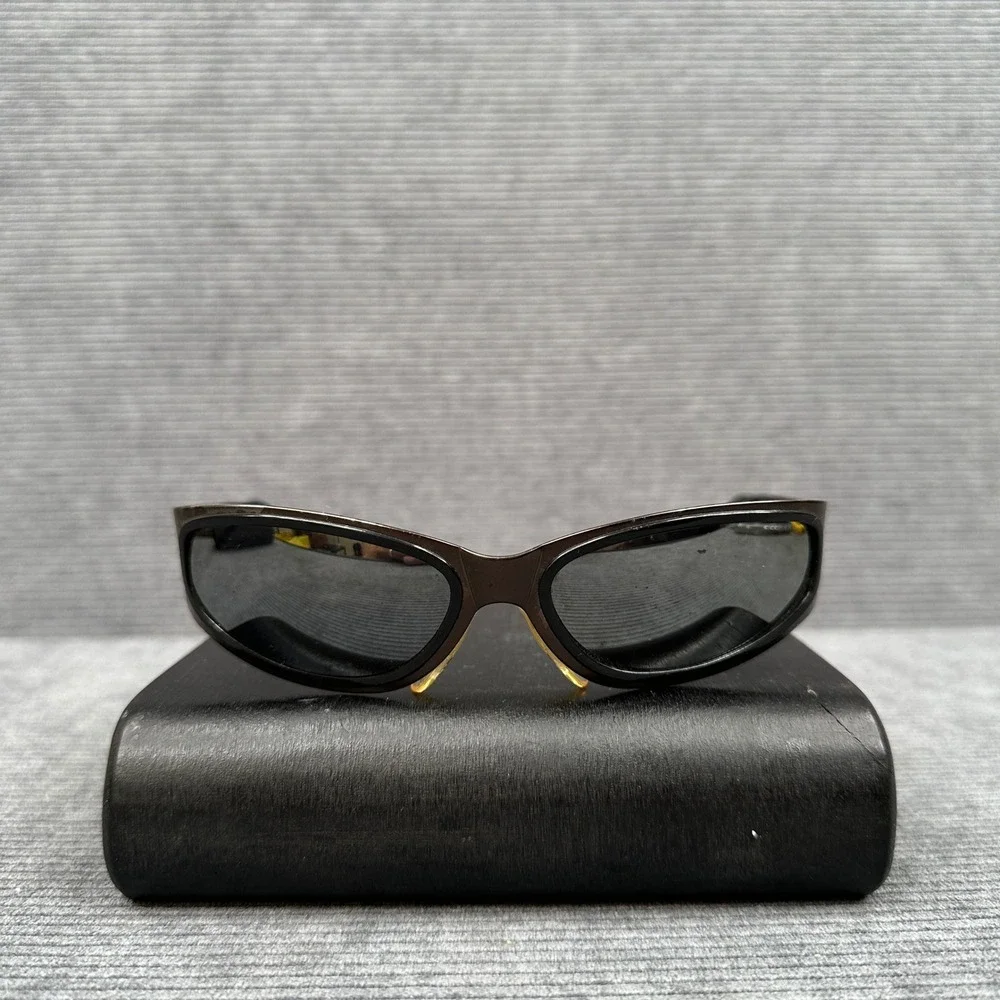 Arnette Vintage Y2K Sunglasses Gunmetal Metal Wrap Frame Made in Italy with Case
